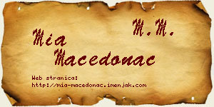 Mia Macedonac vizit kartica